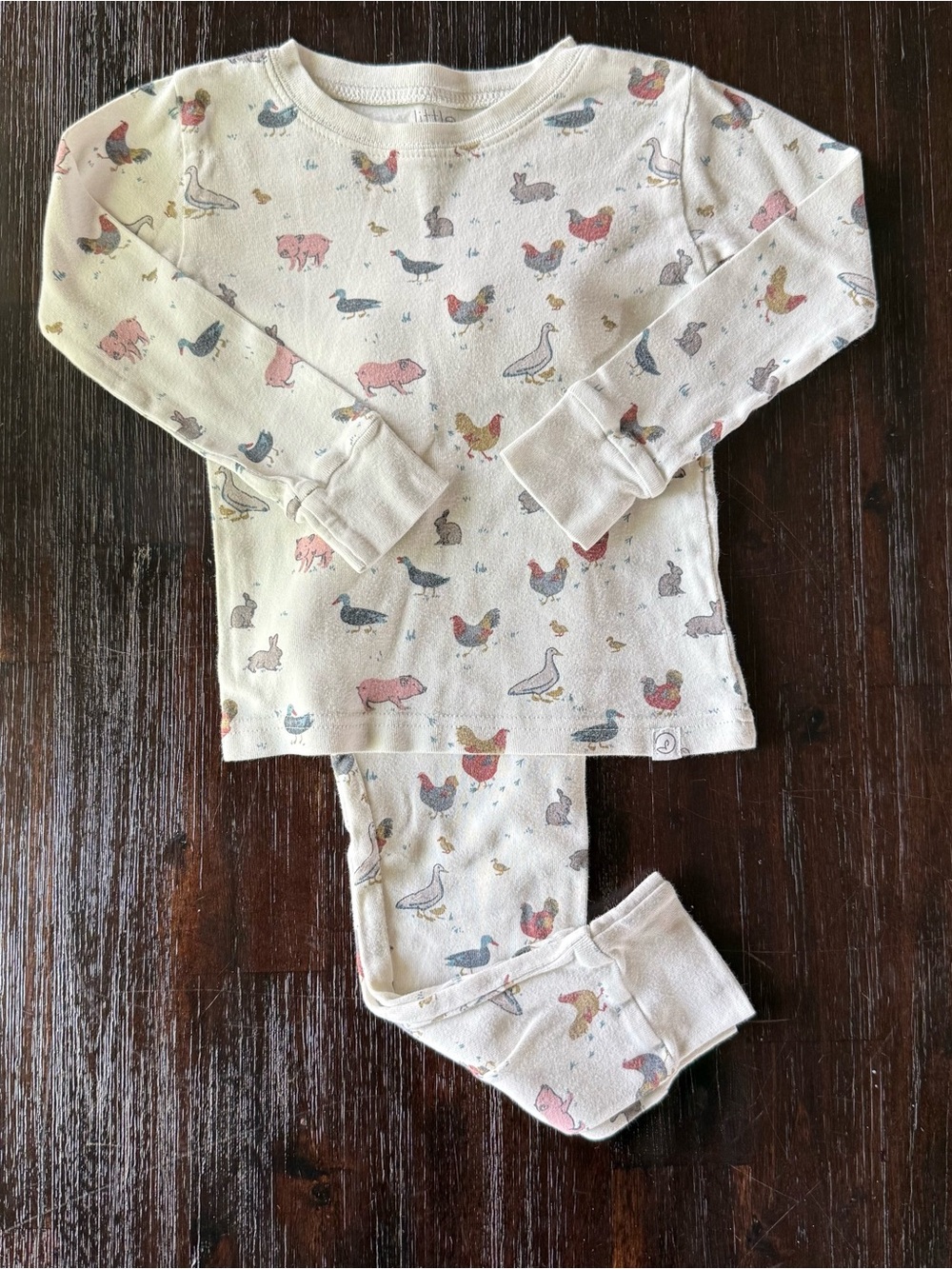 Cream Farm AnimalPrint Kids Pajama Set